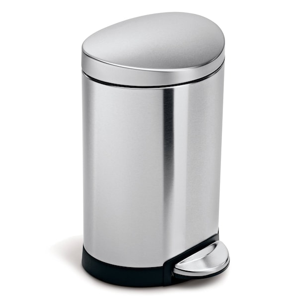 Simplehuman 16 gal Round Step Can, Brushed, Stainless Steel CW1834 Zoro